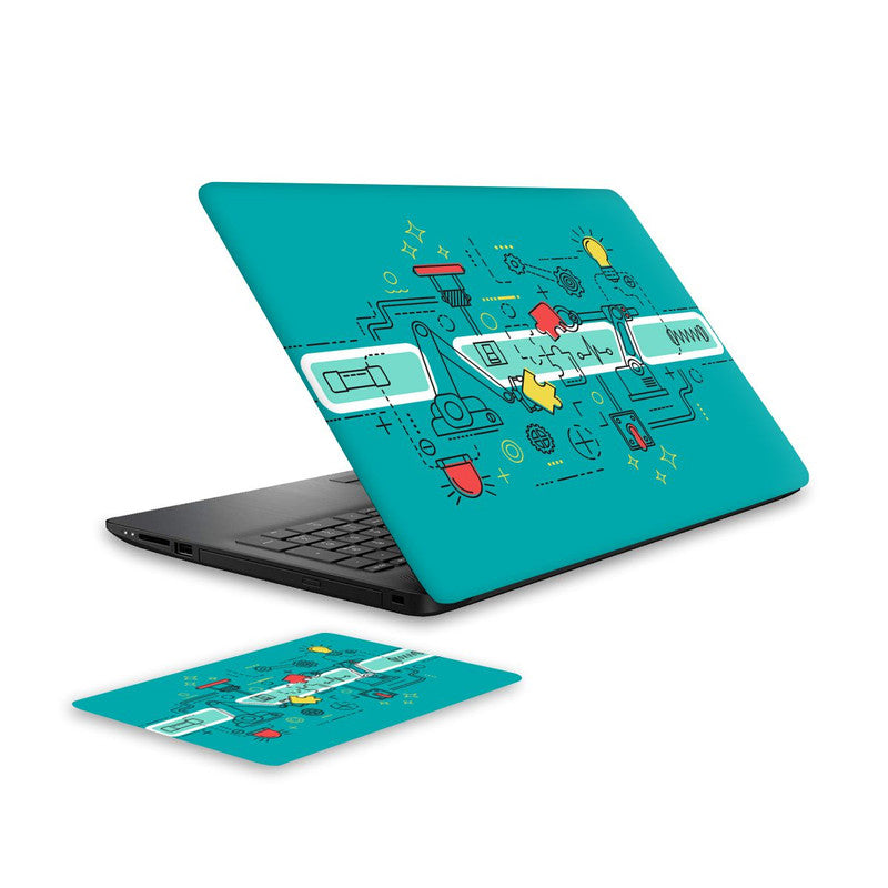 circuit-1-laptop-skin-and-mouse-pad-combo WrapCart India