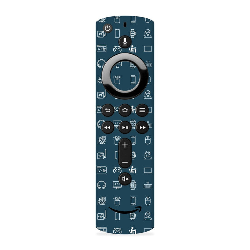 Tech Icons Blue Fire TV Stick Remote Skin Main image