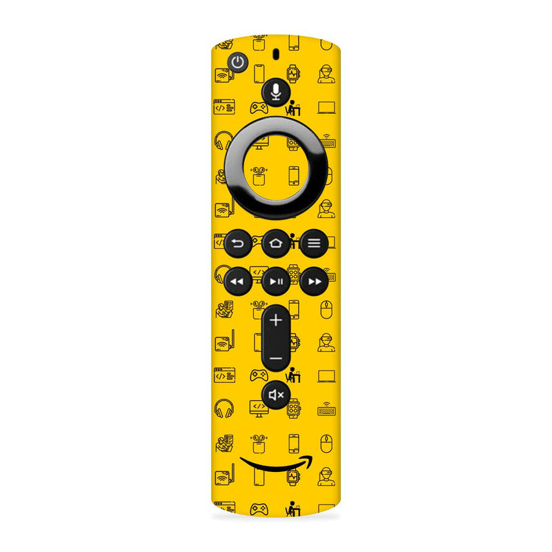Tech Icons Yellow Fire TV Stick Remote Skin Main image