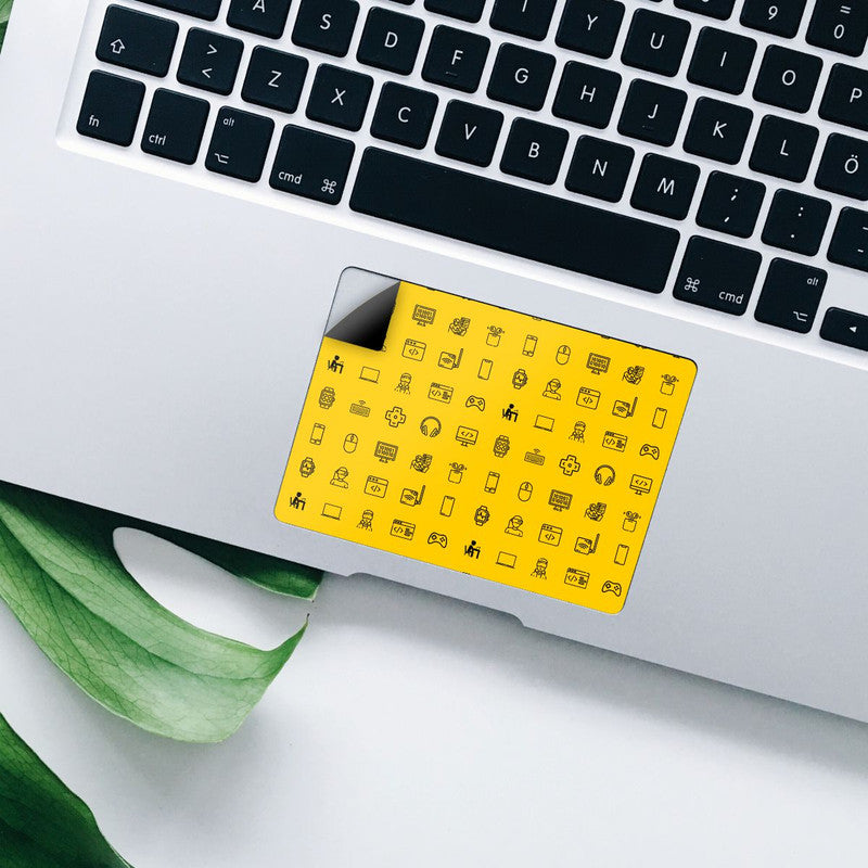 Tech Icons Yellow TrackPad Skin Main image