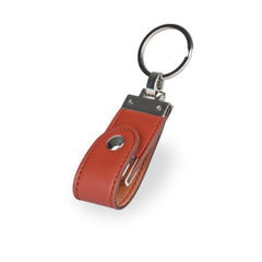 Brown Leather Key Ring 64GB USB 2.0 Pen drive