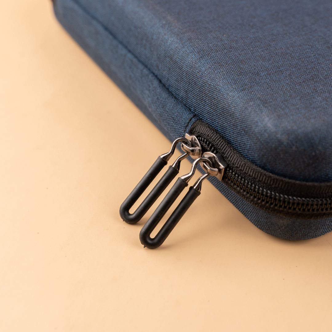 Pack Of 2 - Denim Organizer Large Case for Electronics Accessories - Charger/Hard Drive/USB Cables/Power Bank/Earphones & More