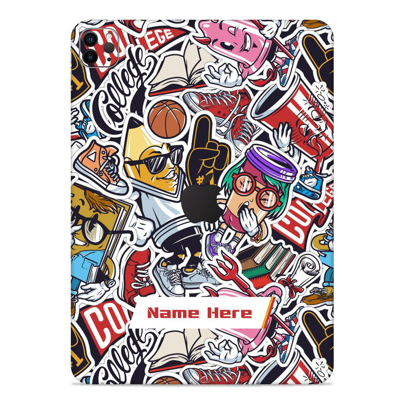 Cartoon Art Custom Name Ipad Skin Main image
