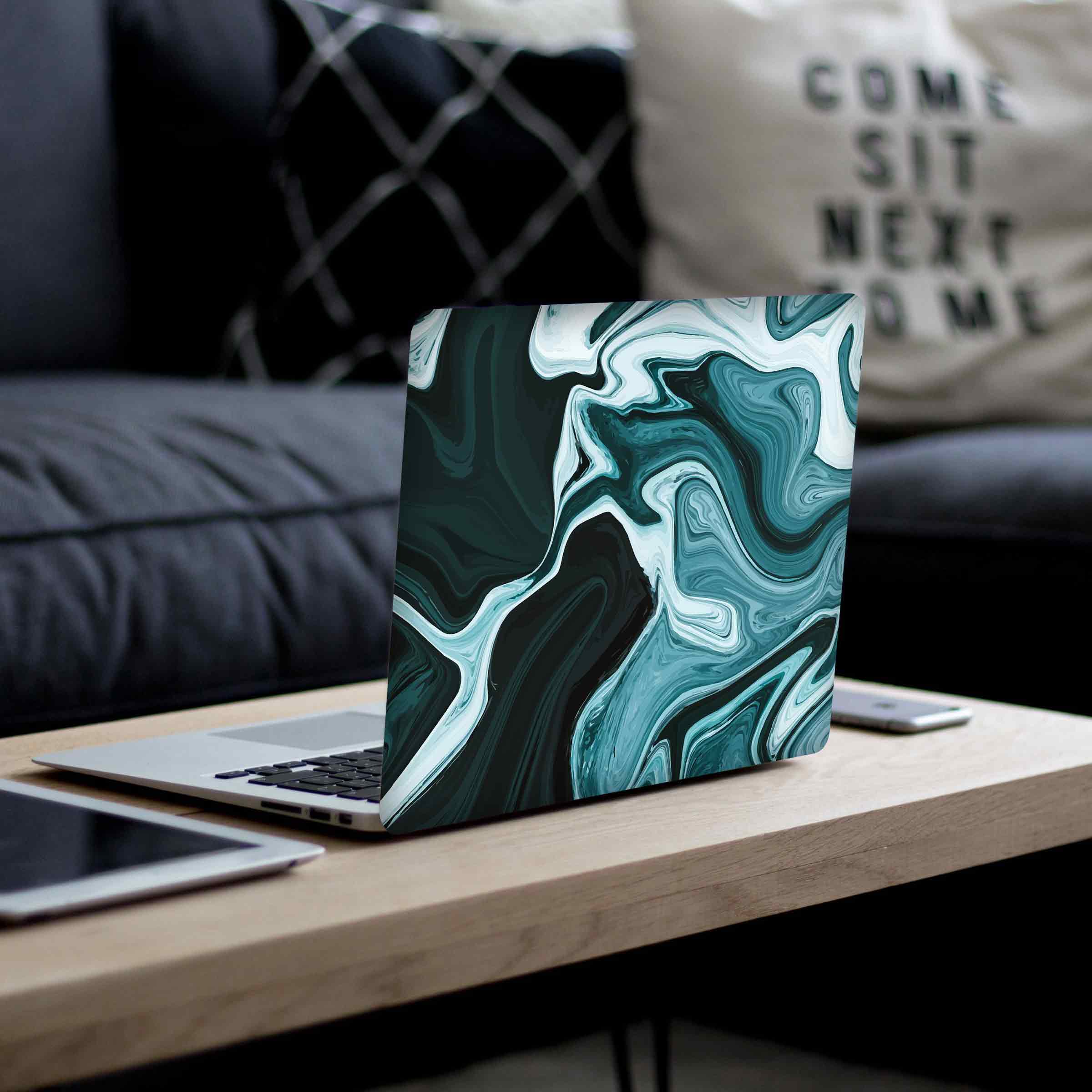 Blue Liquidisation Aesthetic Laptop Skins Secondary image