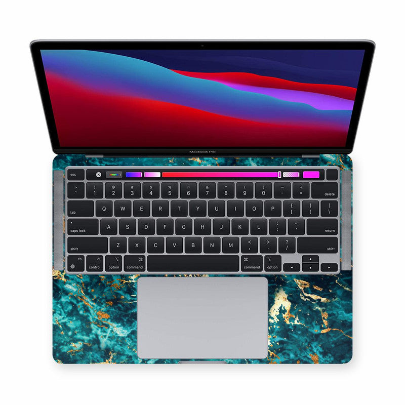 MacBook Blue Gold Marble Laptop Skin Secondary image