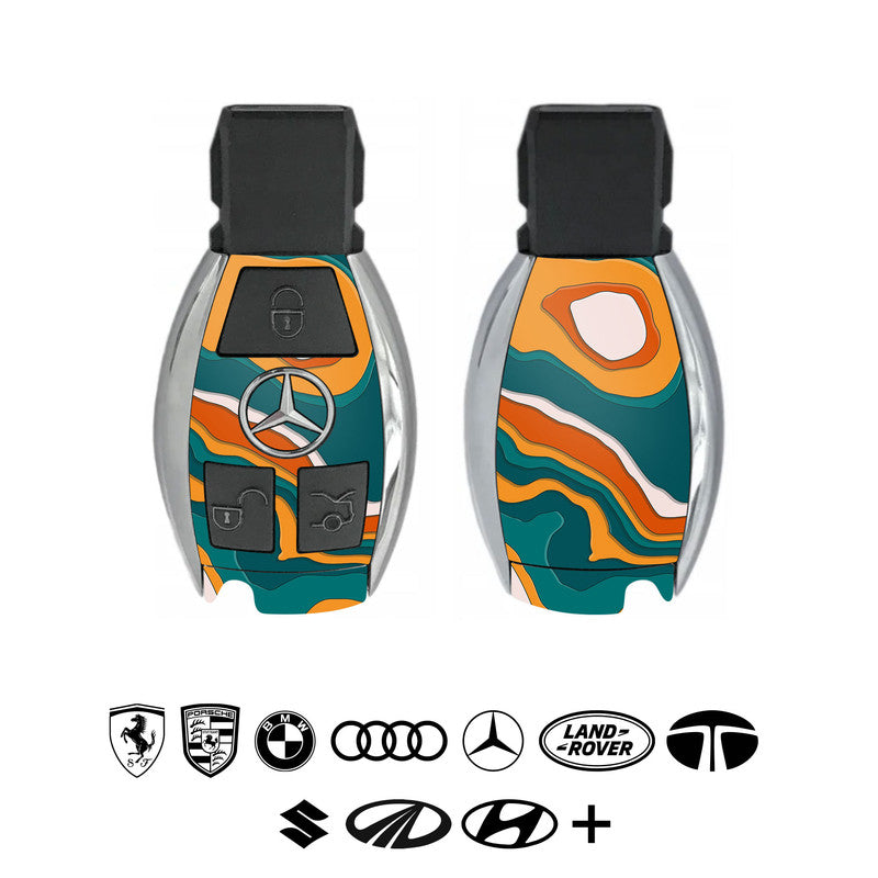 Colourful Curvature Green Curve Car Key Skins Secondary image