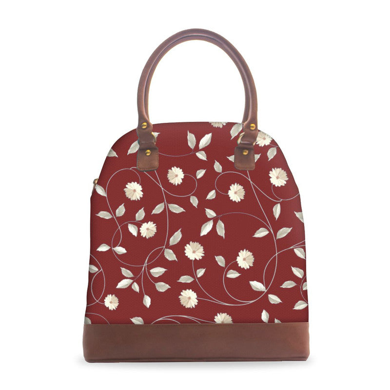 Maroon Floral Deluxe Tote Bag Main image
