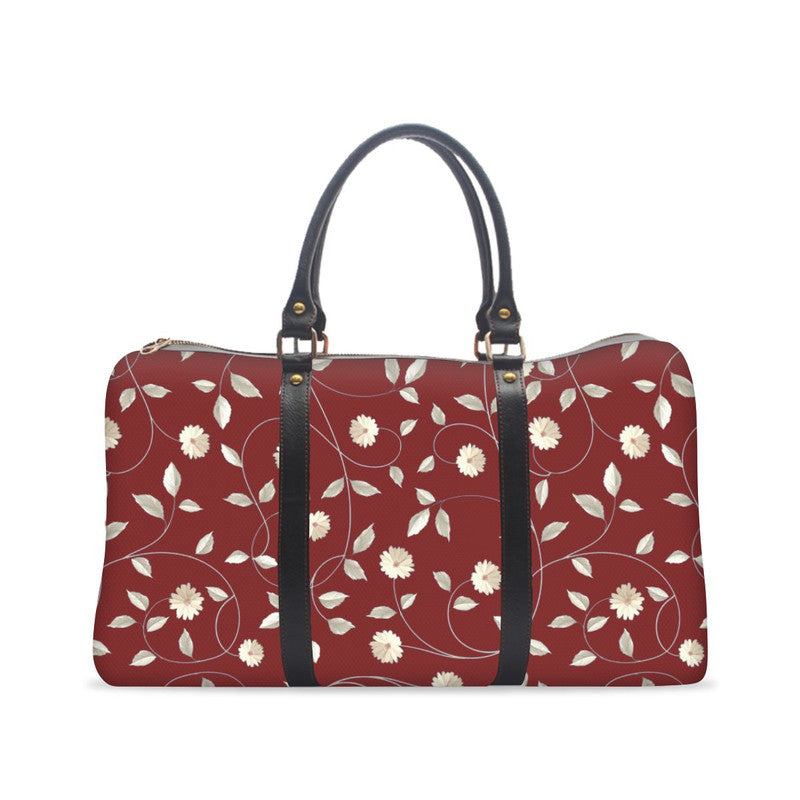 Maroon Floral Duffle Bag