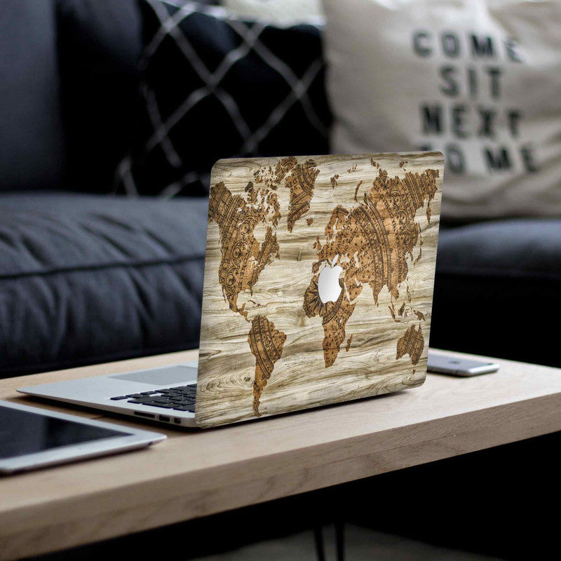MacBook Wood Map 2 Laptop Skin Secondary image