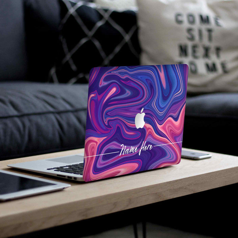 MacBook Liquid Purple Laptop Skin - Custom Name Secondary image