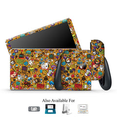Olive Yellow Abstract Nintendo Skin
