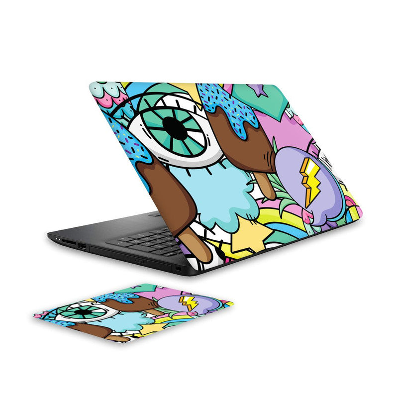 eyece-cream-laptop-skin-and-mouse-pad-combo WrapCart India