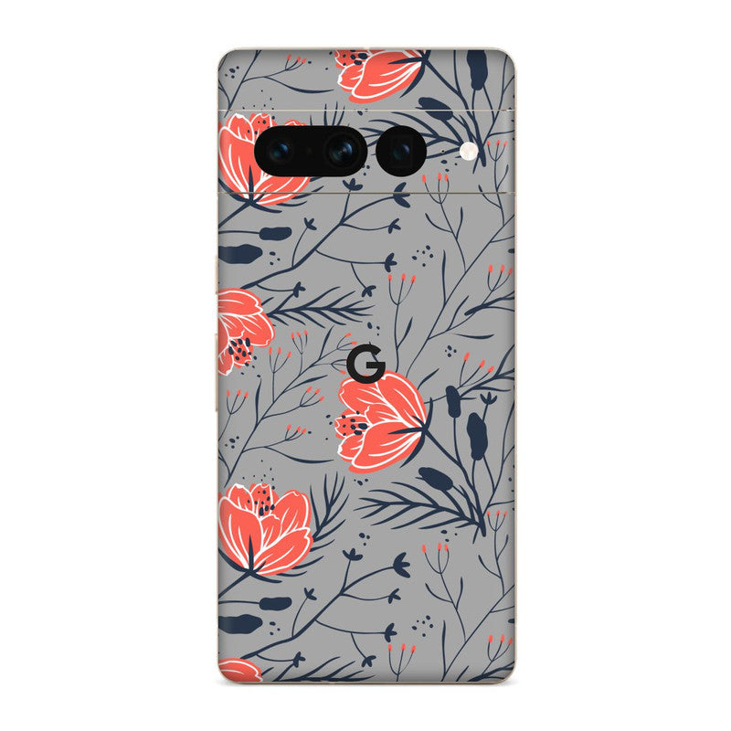 Red Floral Google Pixel Skin Main image