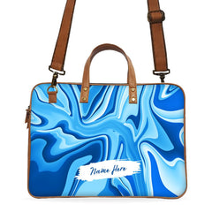 Blue Wawes Custom Name Deluxe Laptop Bag