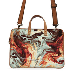 Coral Waves Custom Name Deluxe Laptop Bag