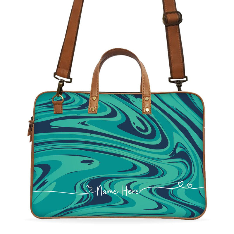 Flowy Custom Name Deluxe Laptop Bag Main image