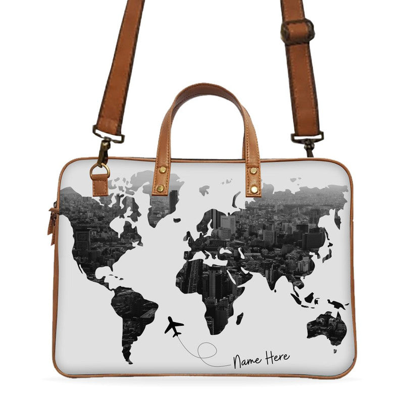 All Over The World Custom Name Deluxe Laptop Bag Main image