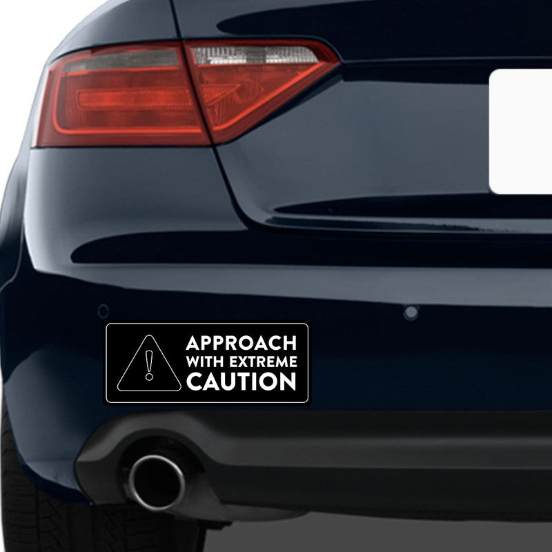 Approach With Extreme Caution Car Bumper Sticker Secondary image