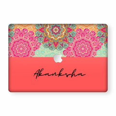 MacBook Mandala Art Laptop Skin - Custom Name
