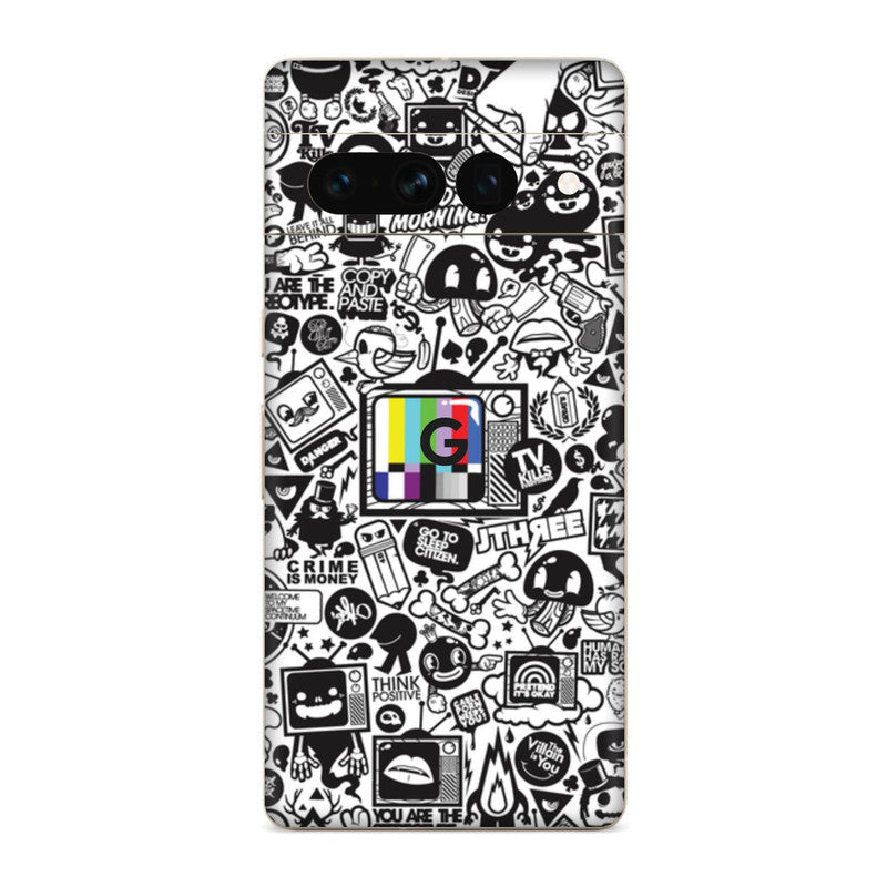 White Abstract Google Pixel Skin