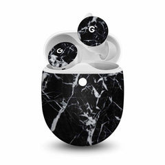 Black Marble Skin For Pixel Buds A-Series 