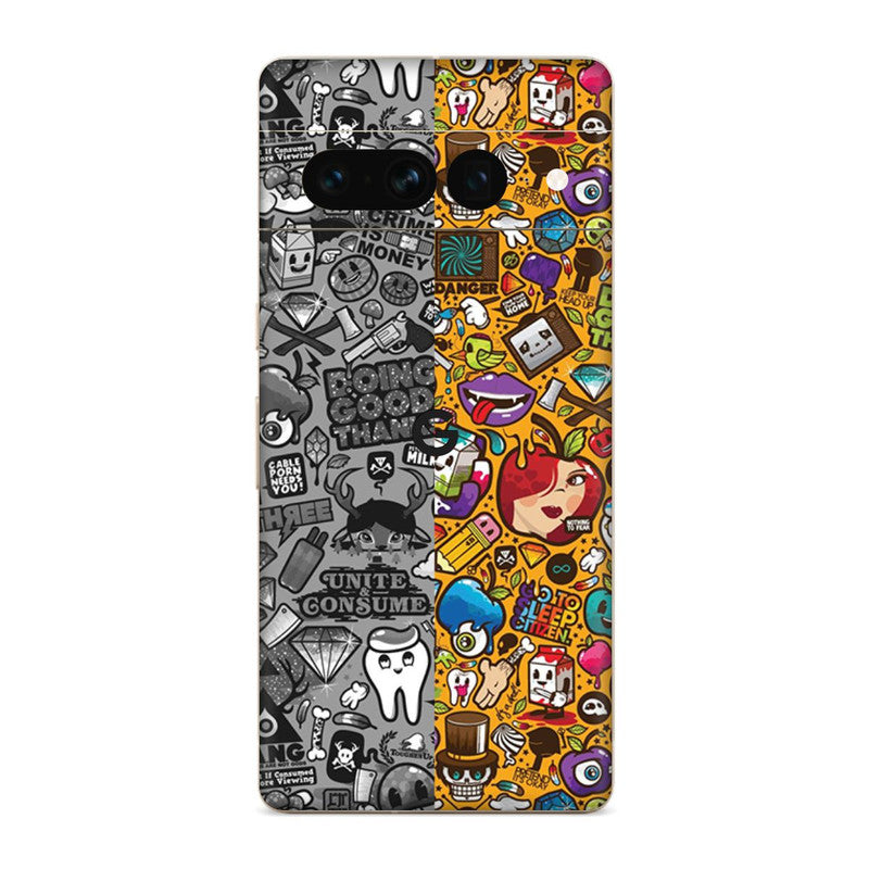 Yellow Multi Abstract Google Pixel Skin
