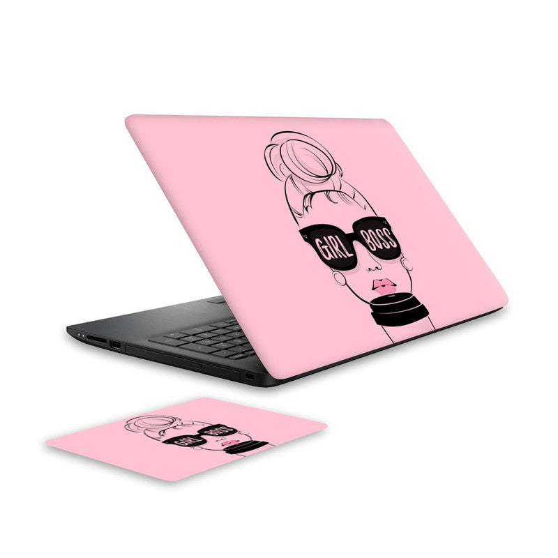 girl-boss-1-laptop-skin-and-mouse-pad-combo WrapCart India Main image