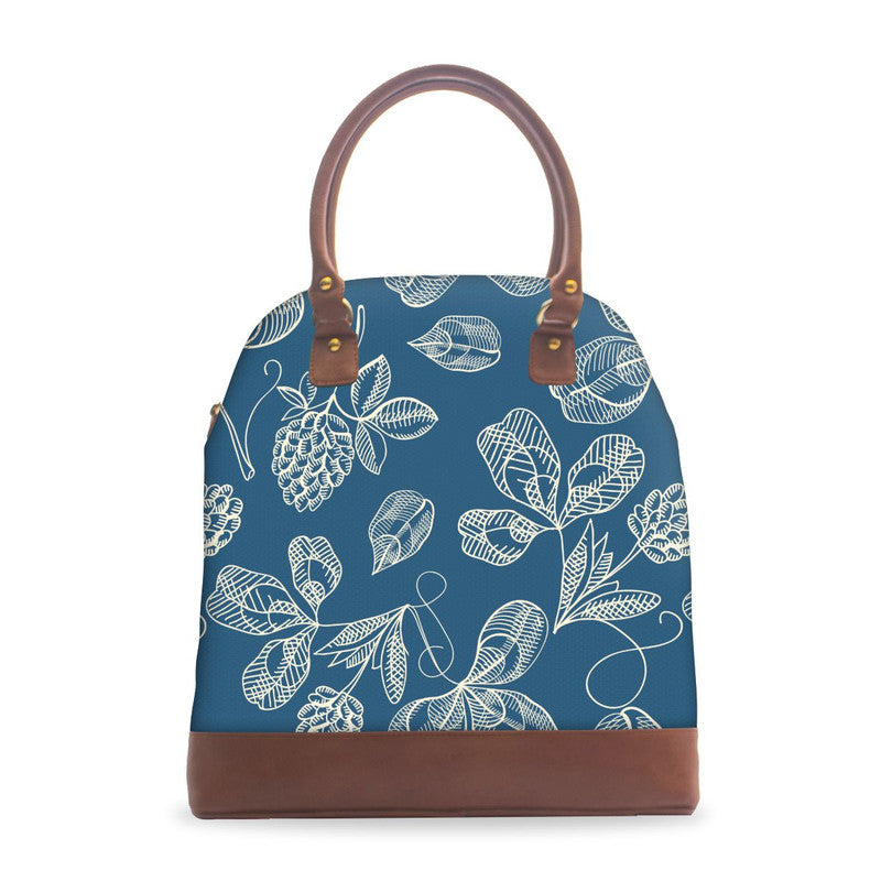Seamless Blue Floral Deluxe Tote Bag