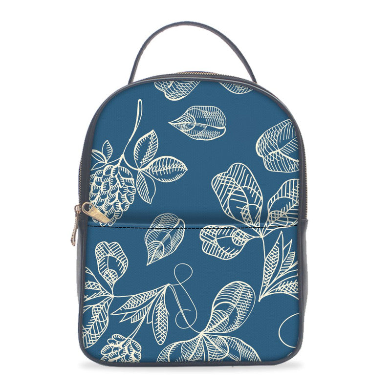 Seamless Blue Floral Backpack Main image