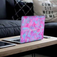 Pink Paint Laptop Skin - Custom Name