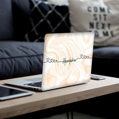 Liquid Peach Laptop Skin - Custom Name