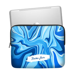 Blue Wawes Custom Name Laptop Sleeve