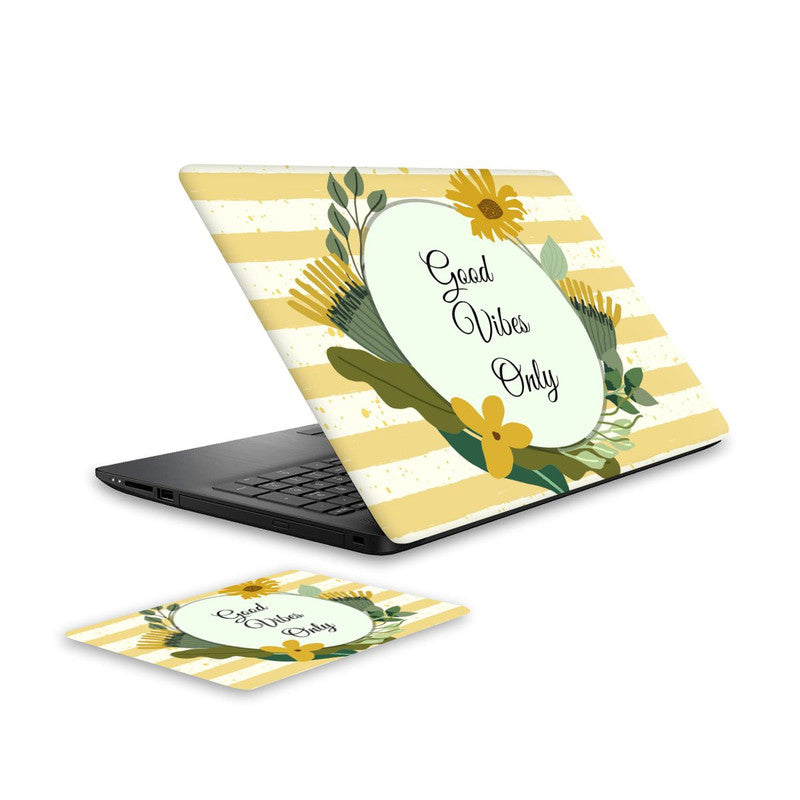 good-vibes-only-2-laptop-skin-and-mouse-pad-combo WrapCart India Main image
