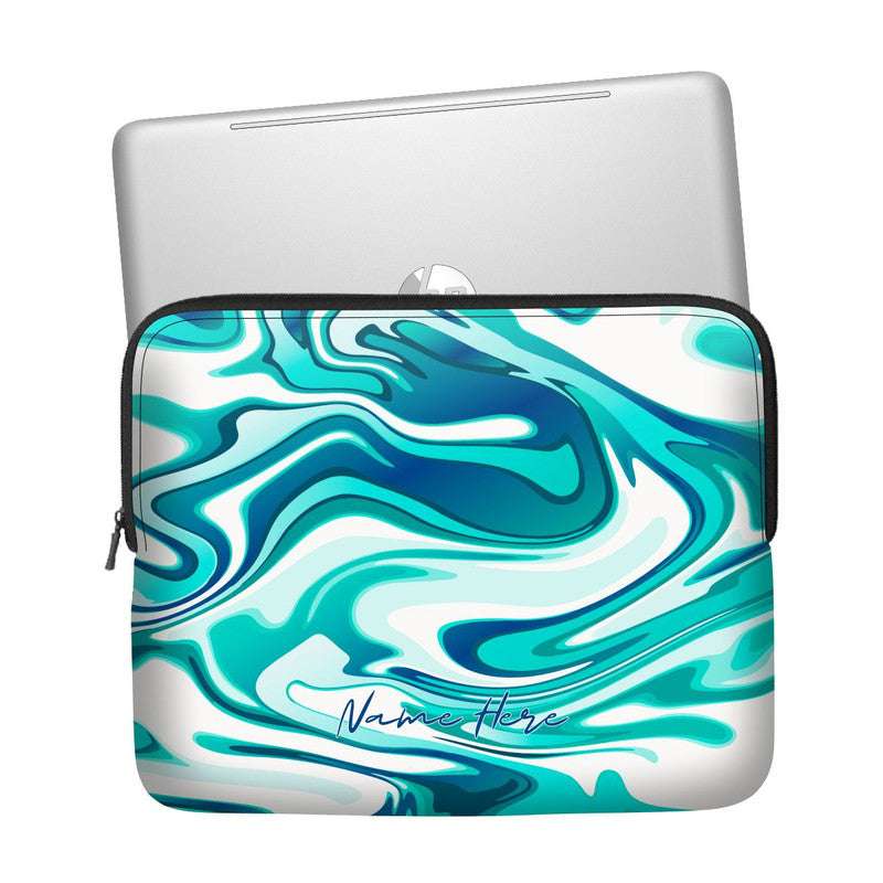Green Coral Custom Name Laptop Sleeve Main image
