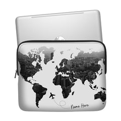 All Over The World Custom Name Laptop Sleeve