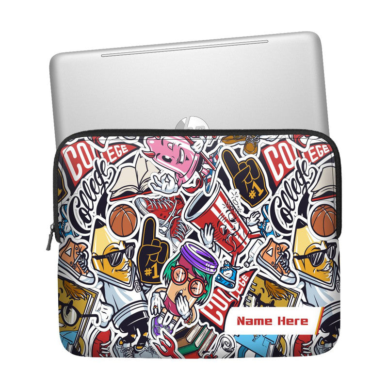 Cartoon Art Custom Name Laptop Sleeve Main image