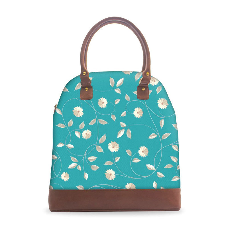 Teal Floral Deluxe Tote Bag Main image