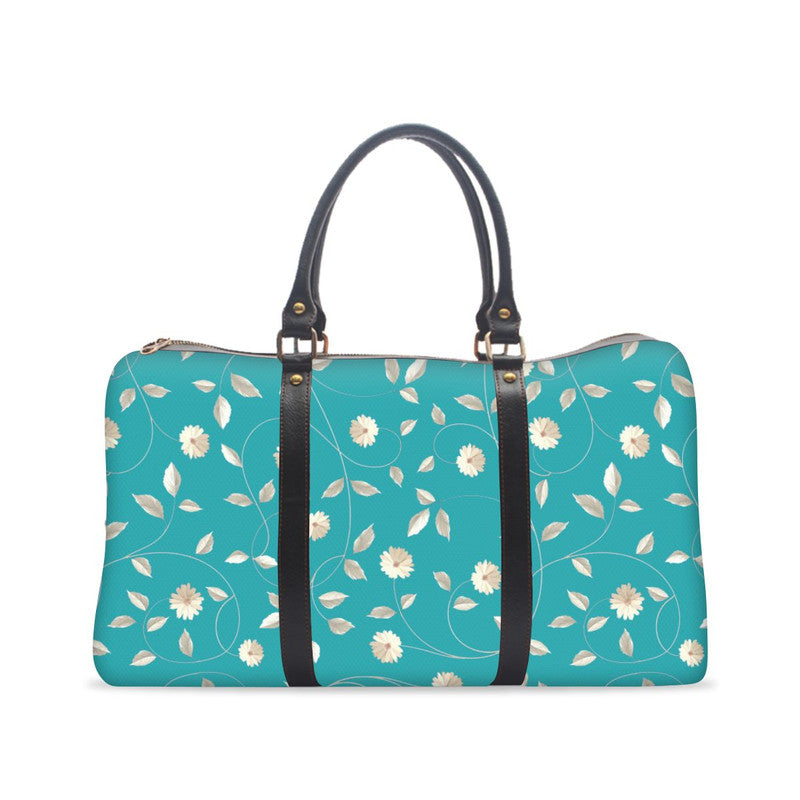 Teal Floral Duffle Bag