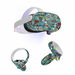 Blue Abstract Skin For Meta Oculus Quest 3 VR