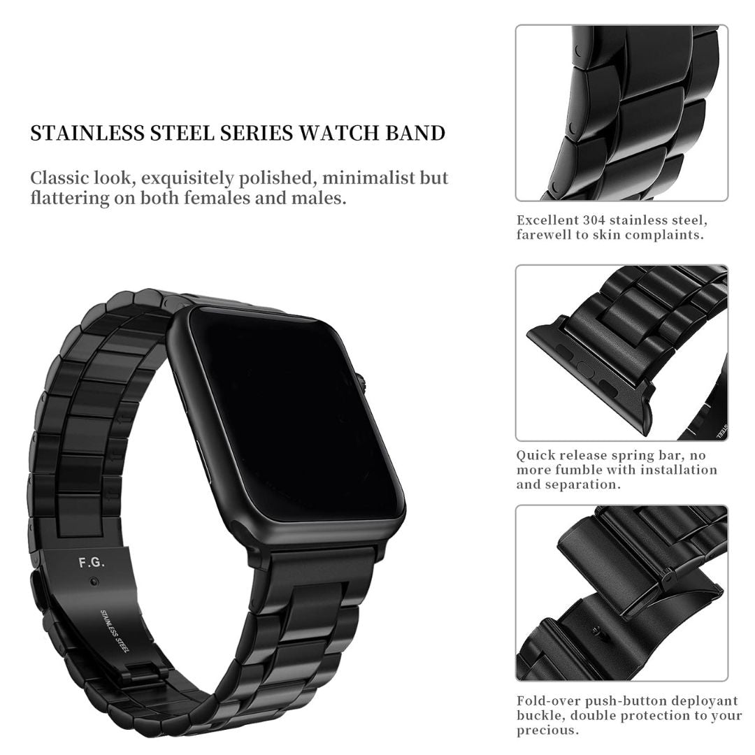 Apple Watch Stainless Steel Strap Black - 42/44/45/49 MM Secondary image
