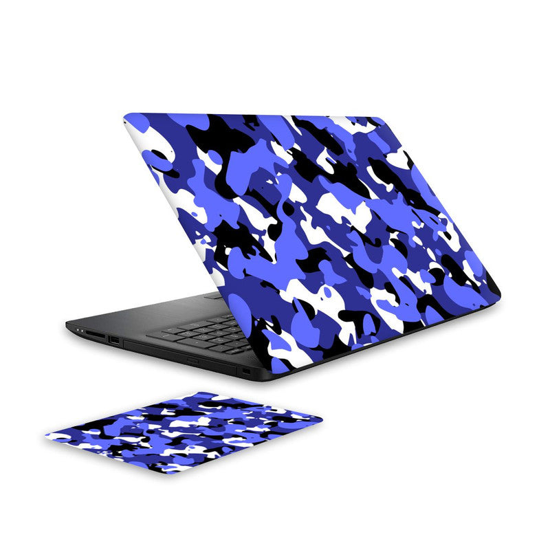 army-blue-laptop-skin-and-mouse-pad-combo WrapCart India Main image