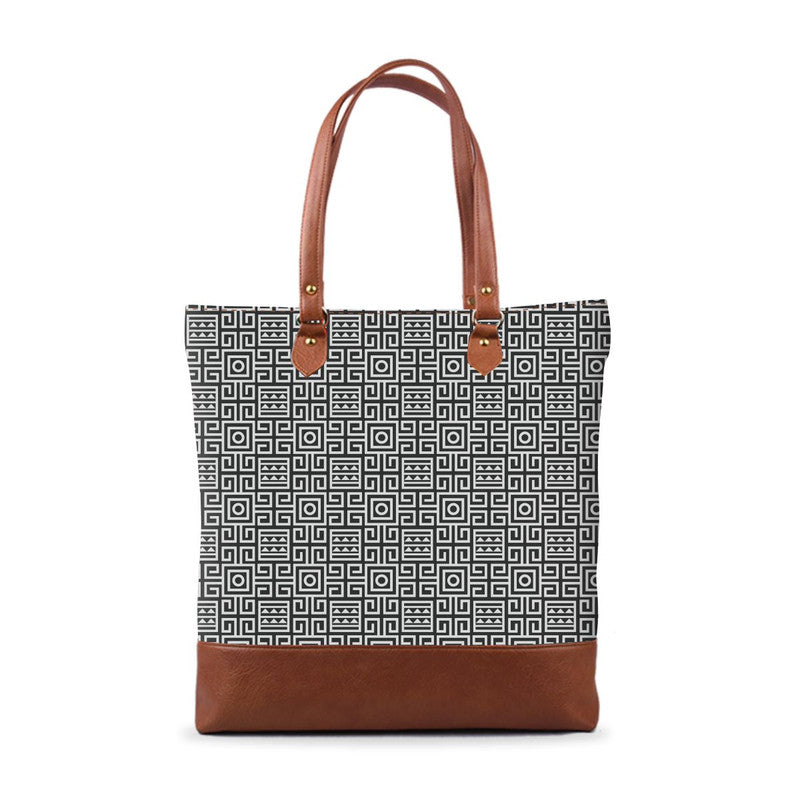 Tribal Black And White Tall Tote Bag Main image