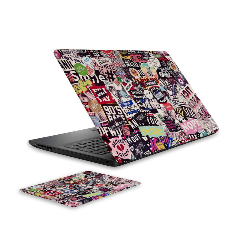 junkyard-stickers-laptop-skin-and-mouse-pad-combo WrapCart India Main image