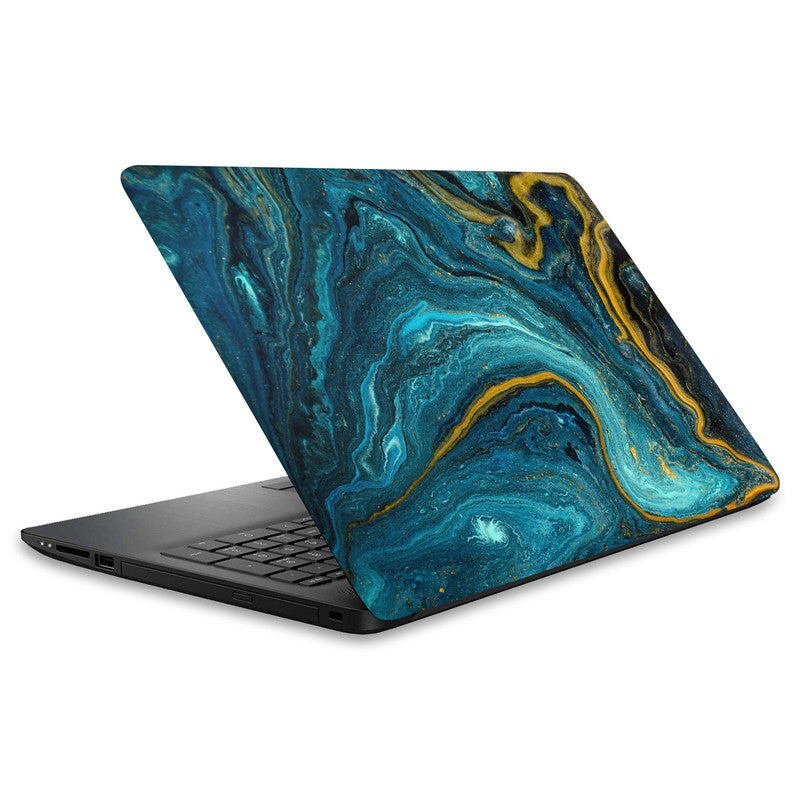 Blue Gold Marble 2 Laptop Skin Main image