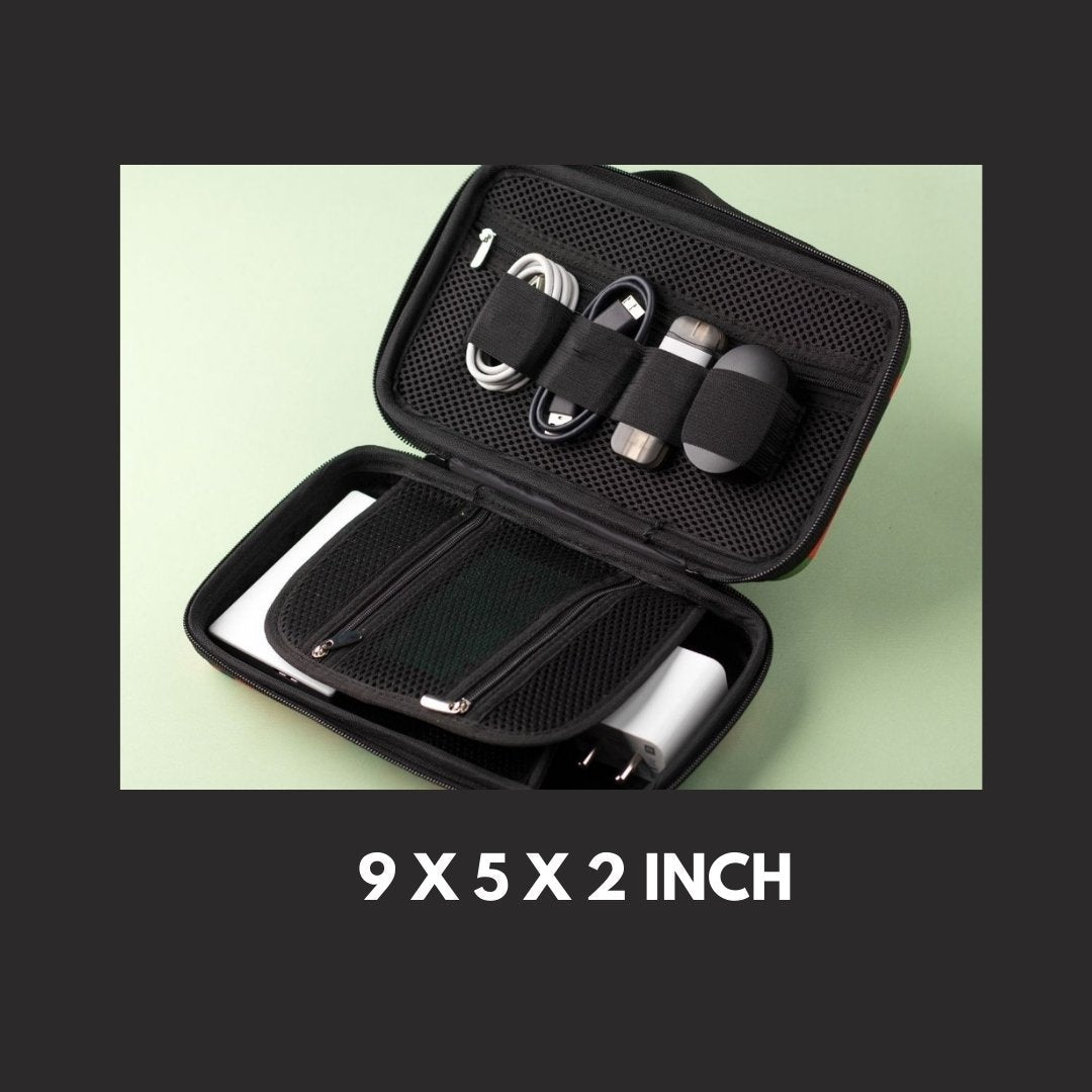 Denim Organizer Large Case for Electronics Accessories - Charger/Hard Drive/USB Cables/Power Bank/Earphones & More