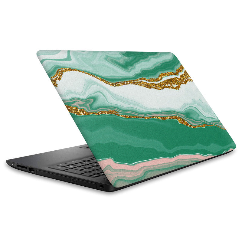 Aesthetic Green Marble Laptop Skin