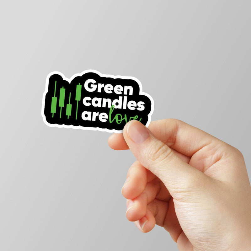 Green Candles Are Love Laptop Sticker Main image