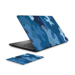 military-blue-laptop-skin-and-mouse-pad-combo WrapCart India
