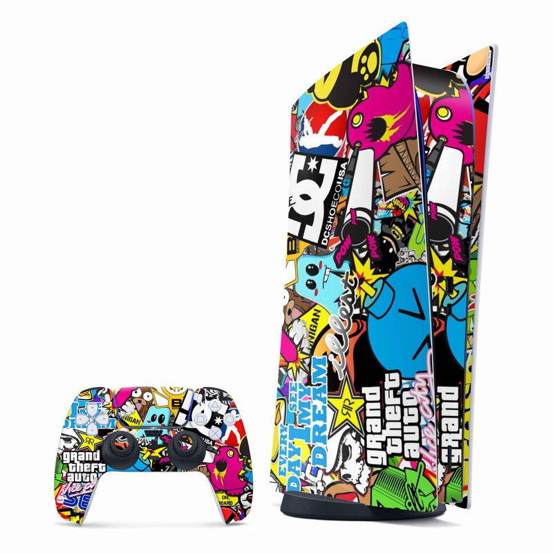Vice City Stickers PlayStation Skin - Skins For PlayStation 5 Main image