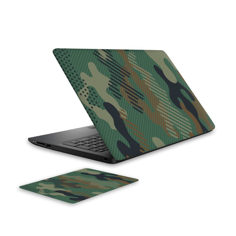 military-green-laptop-skin-and-mouse-pad-combo WrapCart India Main image